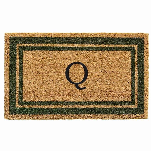 Calloway Mills Monogram Door Mat, Natural, Sage Green, 24 in W x 36 in L 153042436Q - main